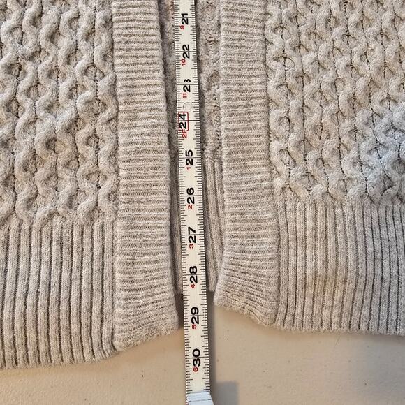 Universal Thread Honeycomb Cable Knit Cardigan Women's L Beige Open Front - Picture 11 of 16